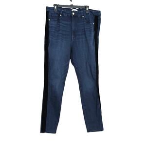 Good American Good Waist High Rise Jean Skinny Size 22 Velvet Tuxedo Stripe